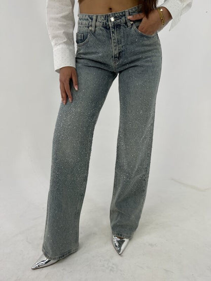 Baylee Straight Leg Jeans Glitter