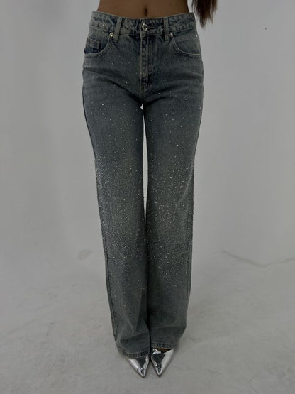 Baylee Straight Leg Jeans Glitter