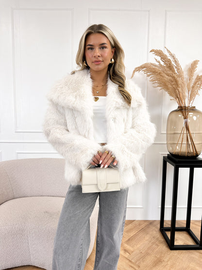 Chloe faux fur jas off white