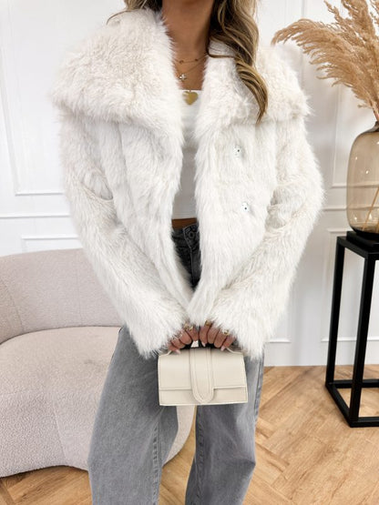 Chloe faux fur jas off white