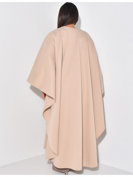 Long cape in textured fabric