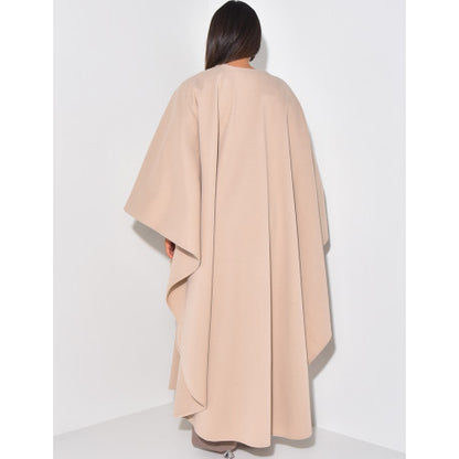 Long cape in textured fabric